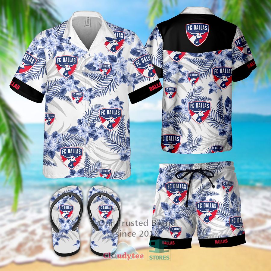 FC Football club Dallas Hawaiian Shirt, Flip Flops