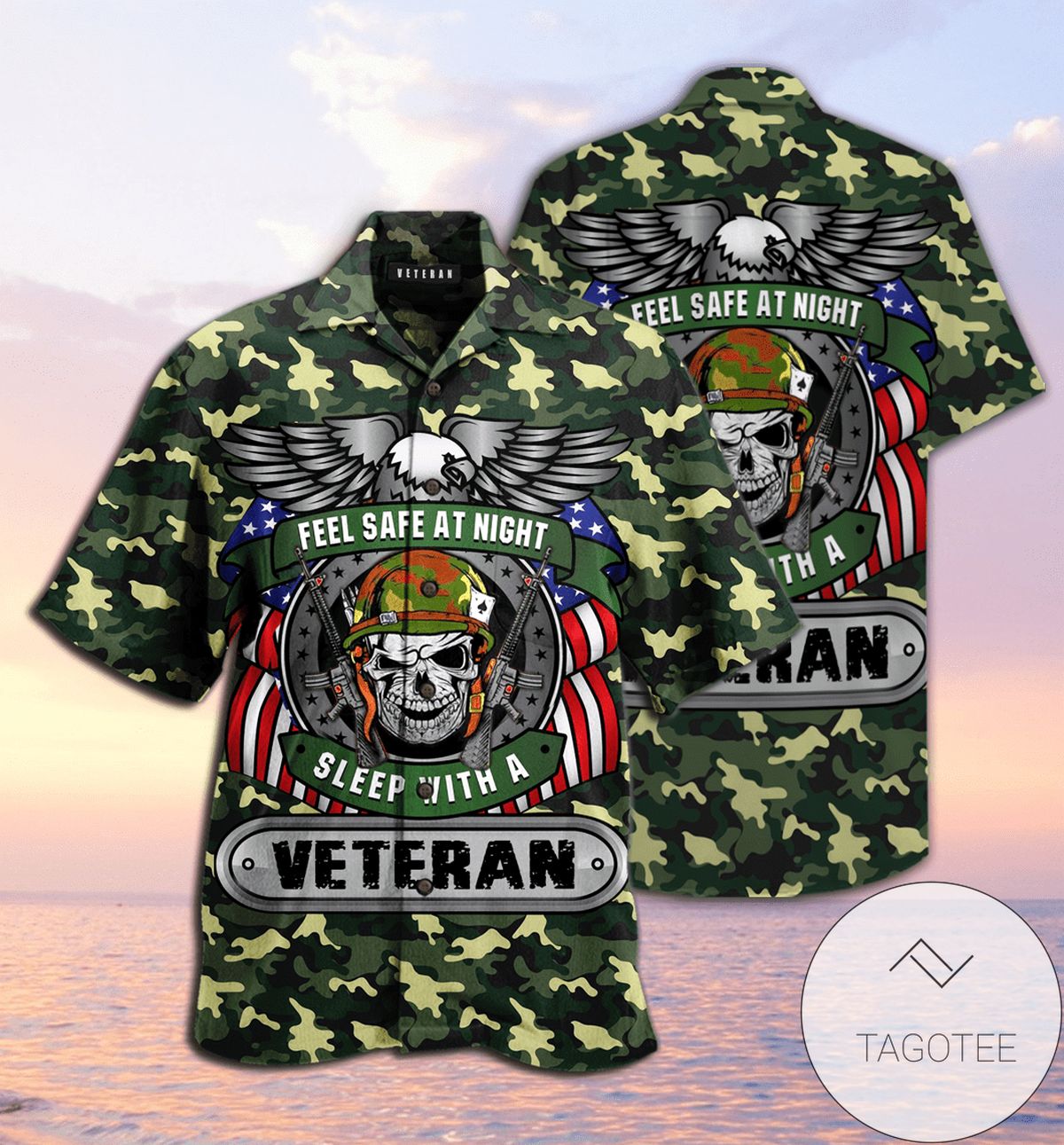 Feel Safe At Night Sleep With A Veteran Hawaiian Shirt