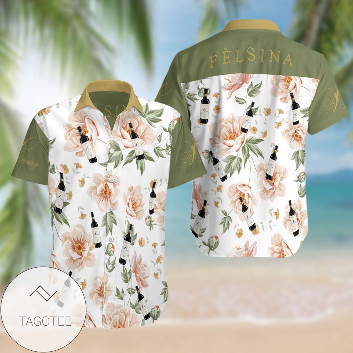 Fendt Flamingo All Over Print Summer Short Sleeve Hawaiian Beach Shirt