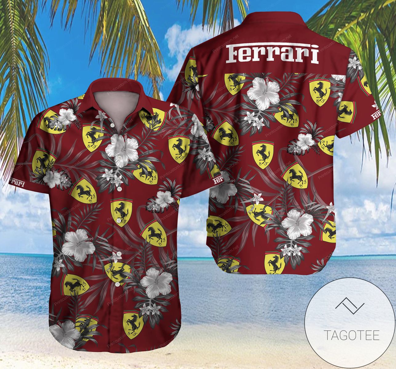 Ferret Pattern Print Design Hawaiian Shirt