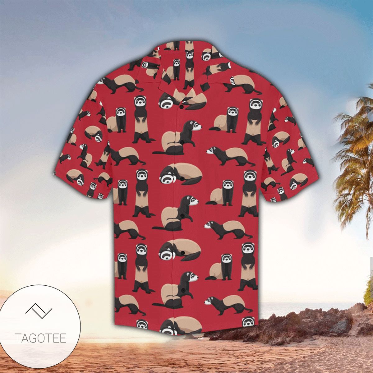 Ferret Tropical Hawaiian Shirt