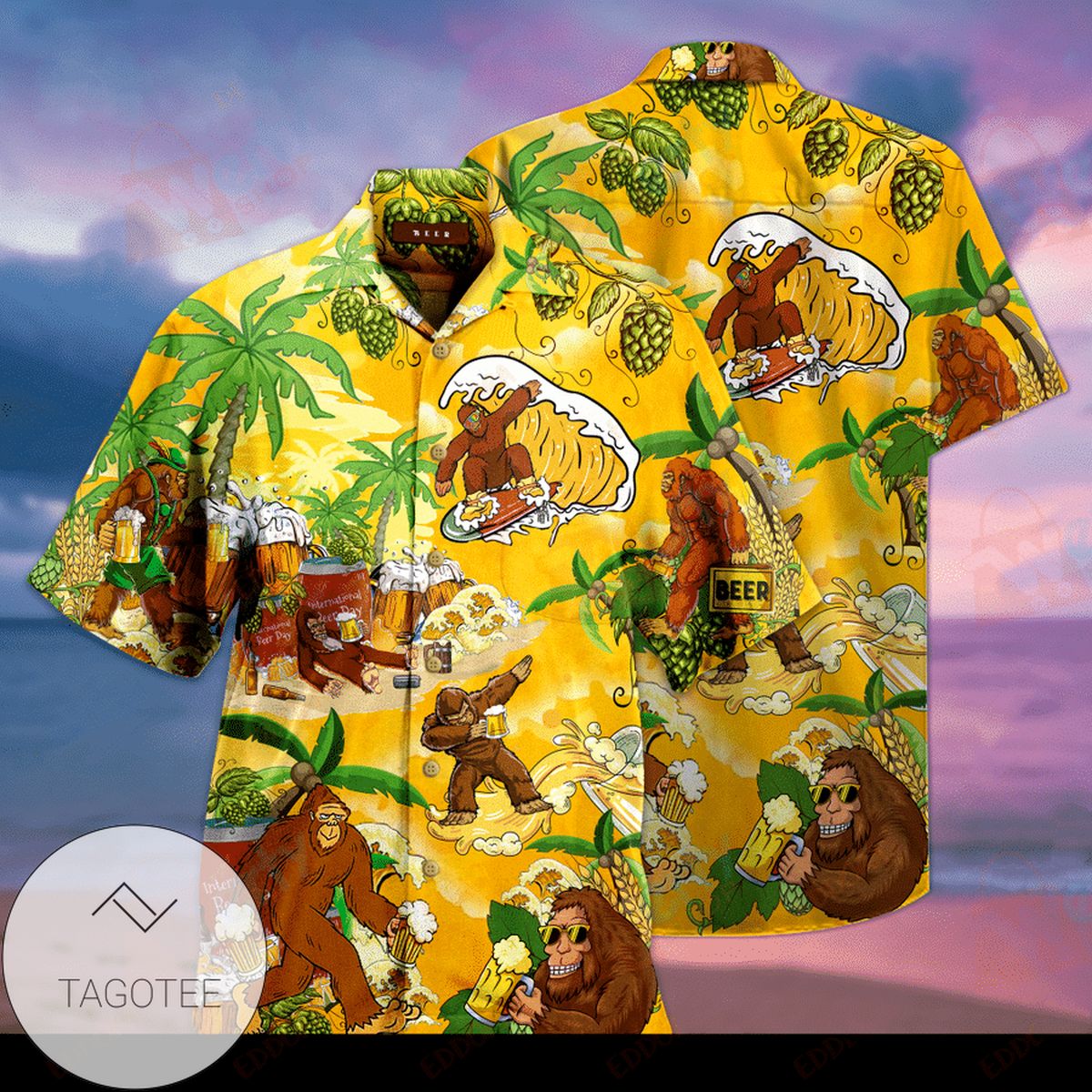 Find Bigfoot Sasquatch Love Beer Summer Vibe Tropical 2022 Authentic Hawaiian Shirts