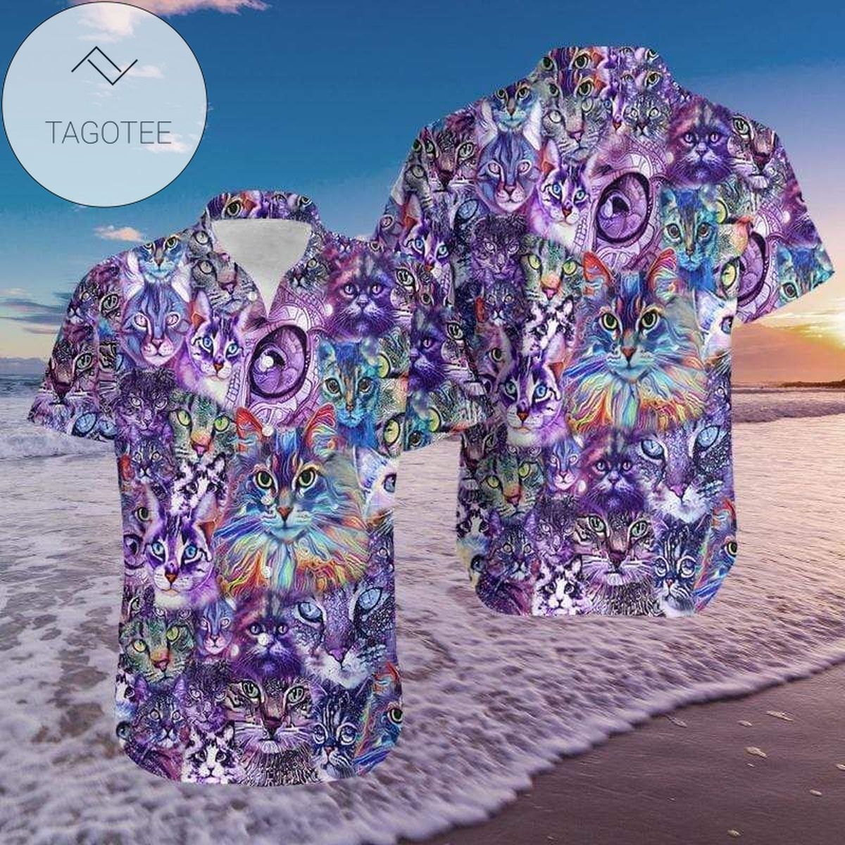 Find Colorful Hippie Guitar Unisex Hawaiian Aloha Shirts