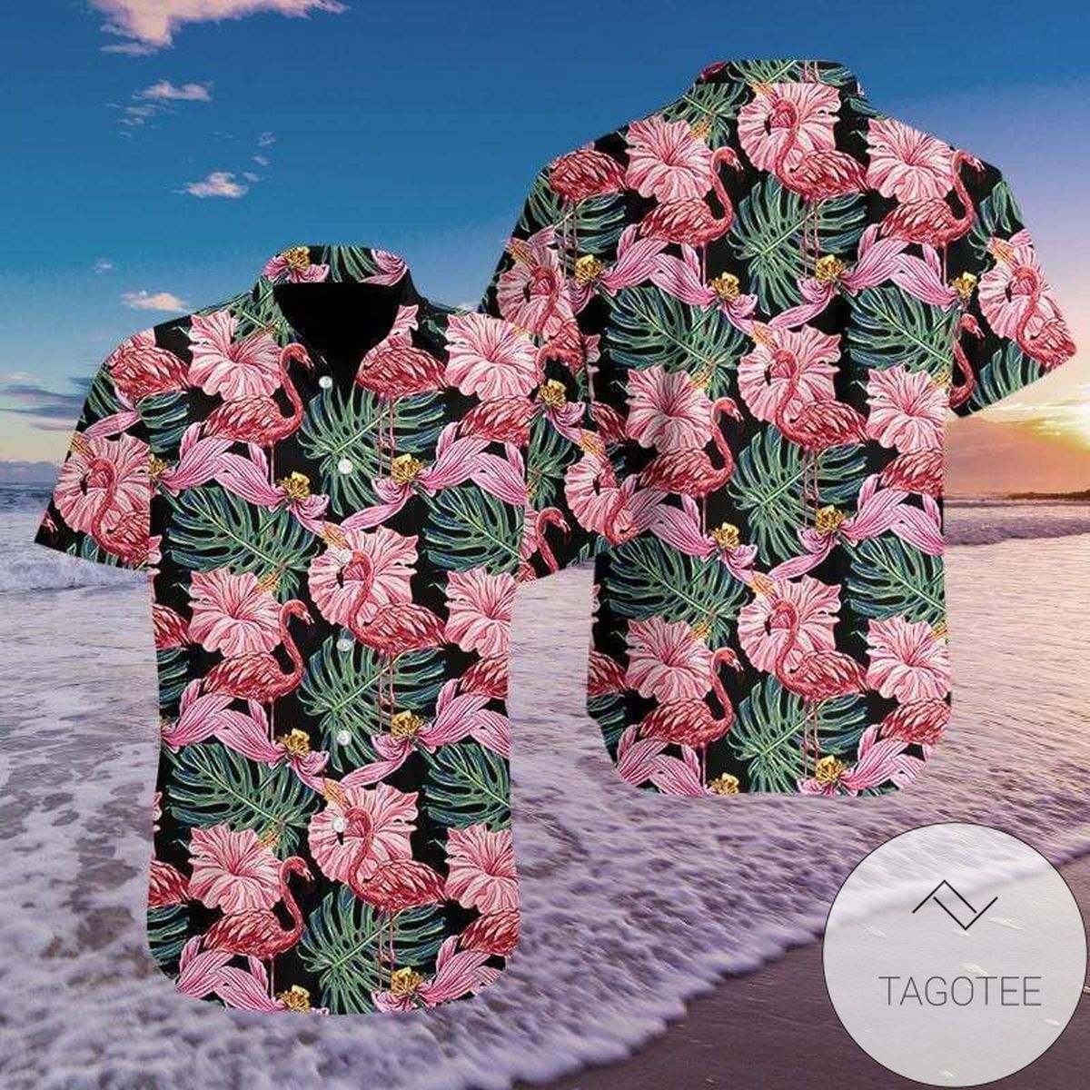 Find Flamingo Hibiscus Tropical Authentic Hawaiian Shirt 2022s