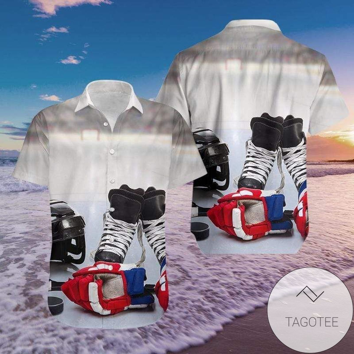 Find Hockey Player Black Tropical Hibiscus Hawaiian Aloha Shirts