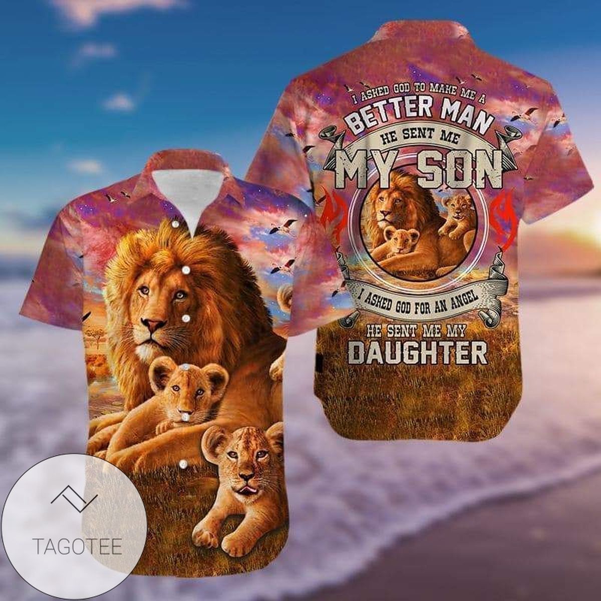 Find I Asked God To Make Me A Better Man Lion Authentic Hawaiian Shirt 2022s H