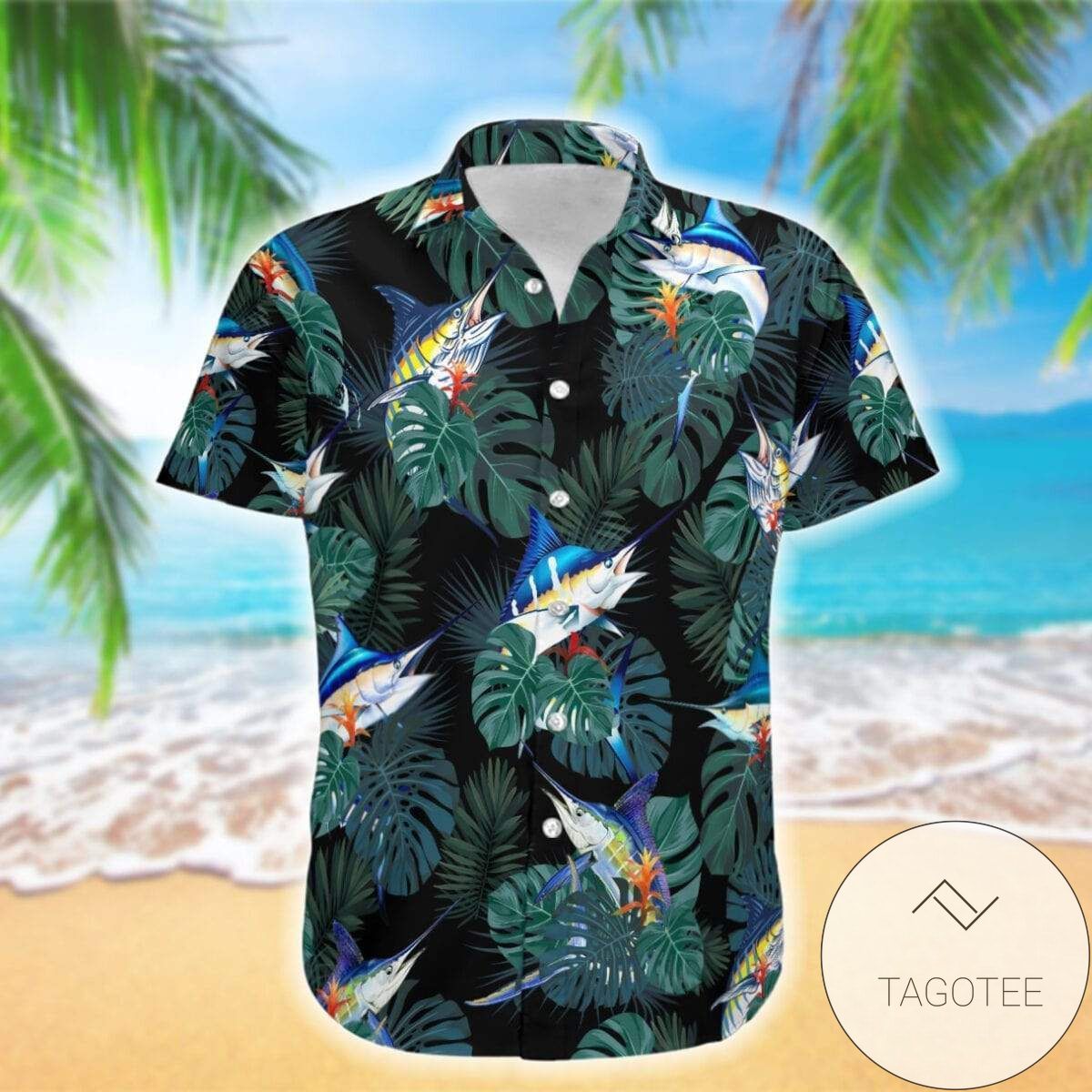 Find Marlins Hibiscus Tropical Hawaiian Shirt