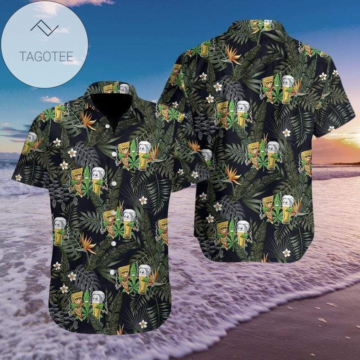 Find Weed Cigarette Tropical Hawaiian Aloha Shirts 178v