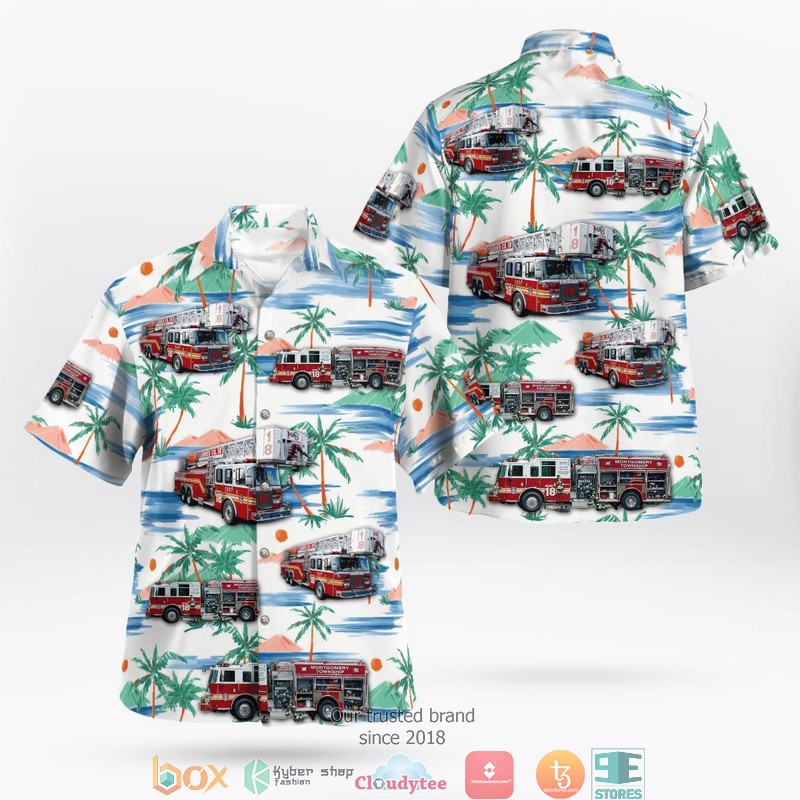 Fire Rescue Victoria FRV Trucks Coconut island Short Sleeve Hawaiian Shirt