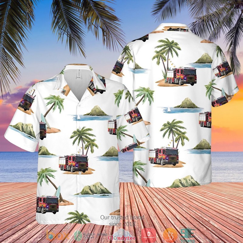 Fire Rescue Victoria FRV Trucks Coconut island Short Sleeve Hawaiian Shirt