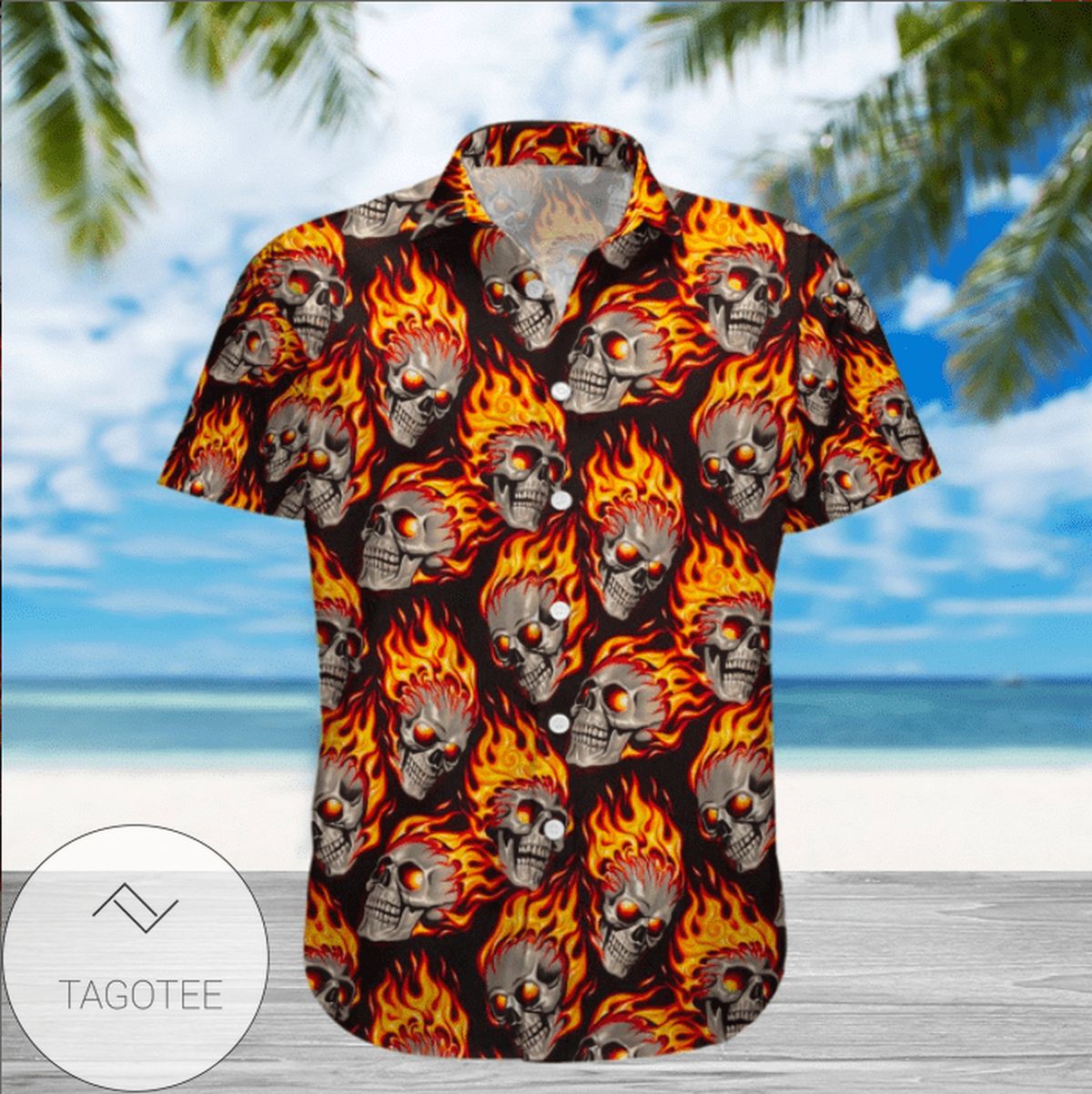 Fire Hawaiian Shirt Fire Black Aloha Shirt