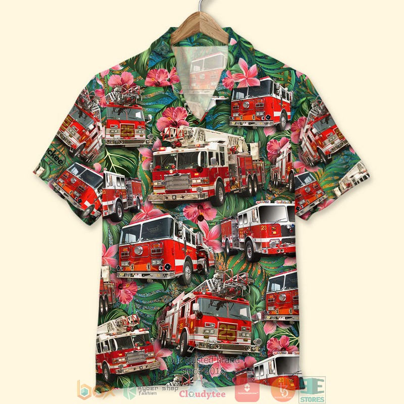 Fire Truck Hawaiian Shirt