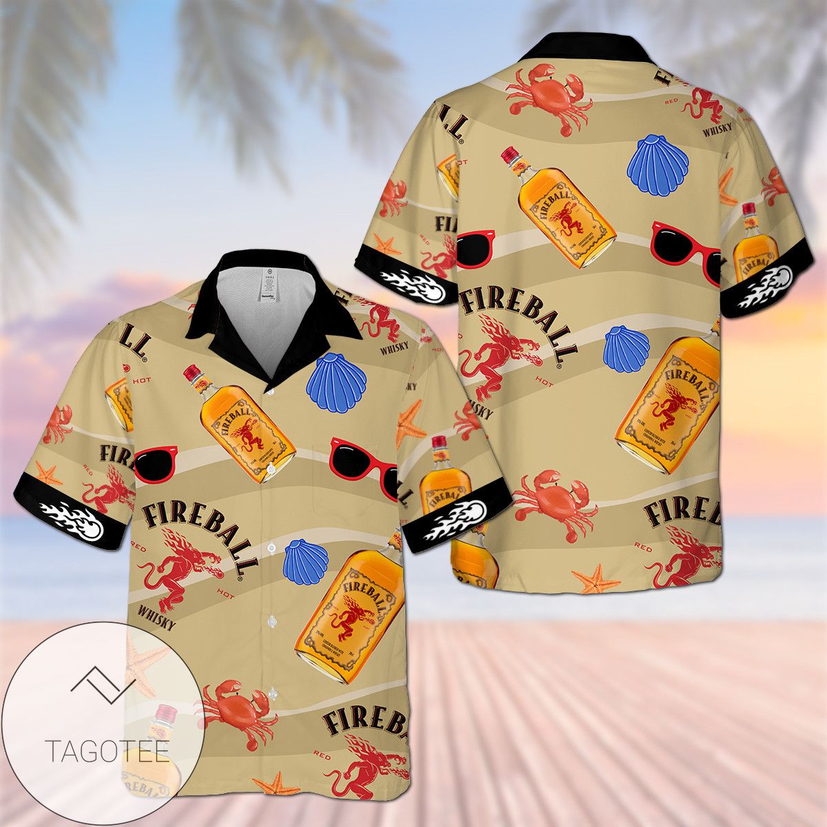 Fireball All Over Print 3D Hawaiian Shirt