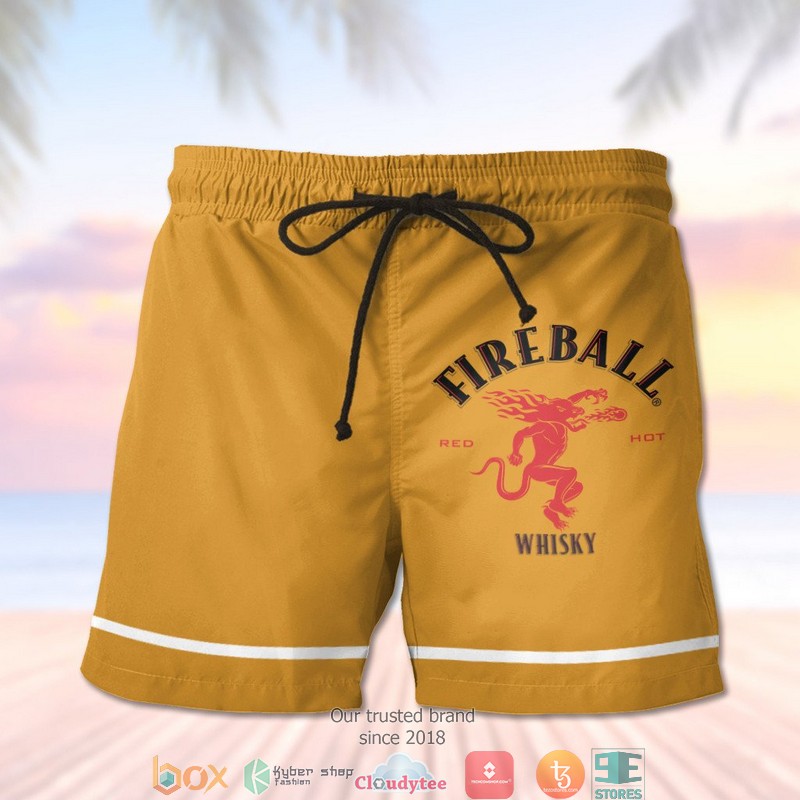 Fireball Cinnamon Whisky Hawaiian Beach Short