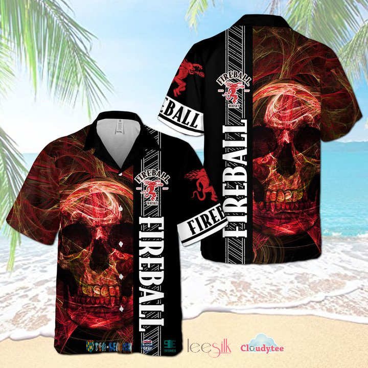 Fireball Digital Patterns Camo Skull Hawaiian Shirt