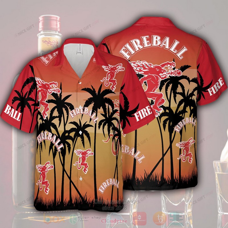 Fireball Whisky Coconut 3D Hawaii Shirt