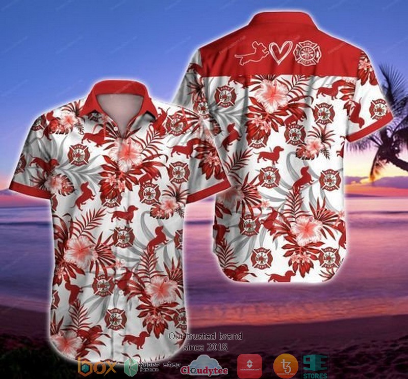 Fireball Whisky palm tree Hawaiian shirt