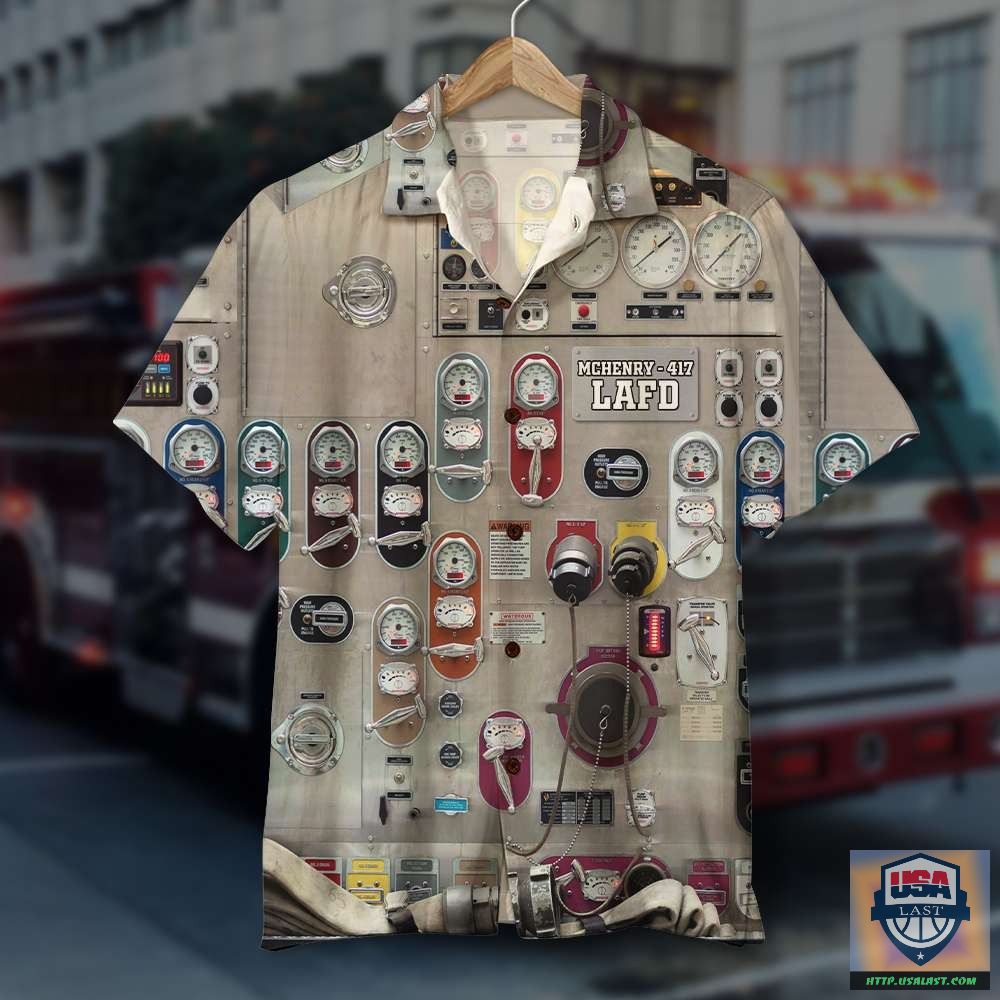 Firefighter Fire Truck Water Pumping System Hawaiian Shirt