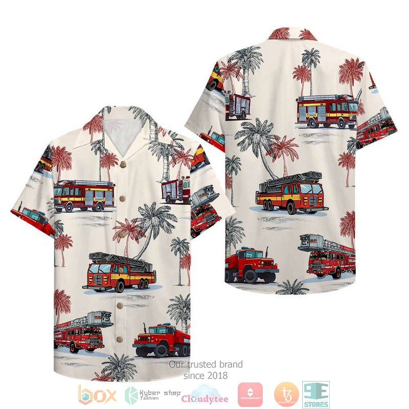 Firefighter Fire Truck Hawaiian Shirt