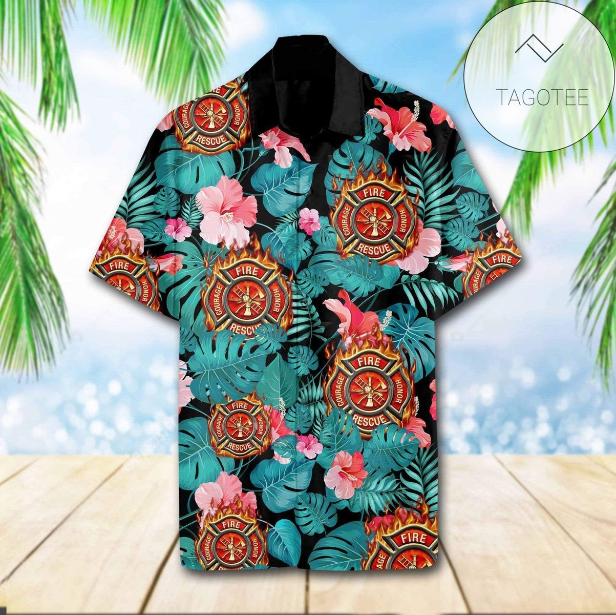 Firefighter Hawaiian Shirt For Men Firefighter Lover Gifts