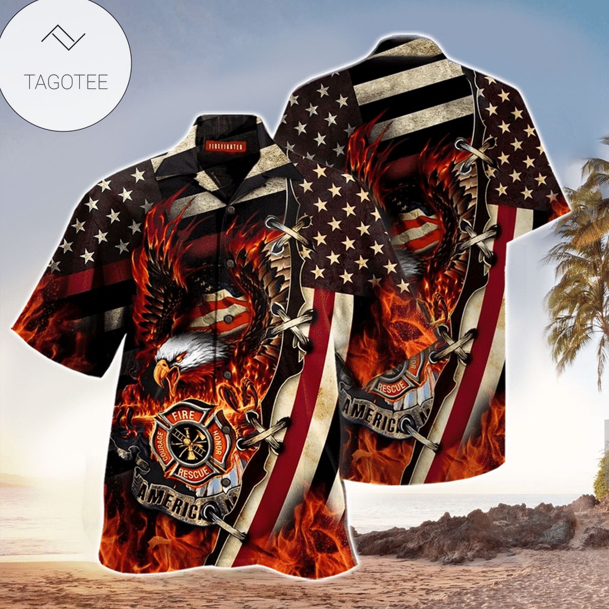 Firefighter Hawaiian Shirt Perfect Firefighter Clothing