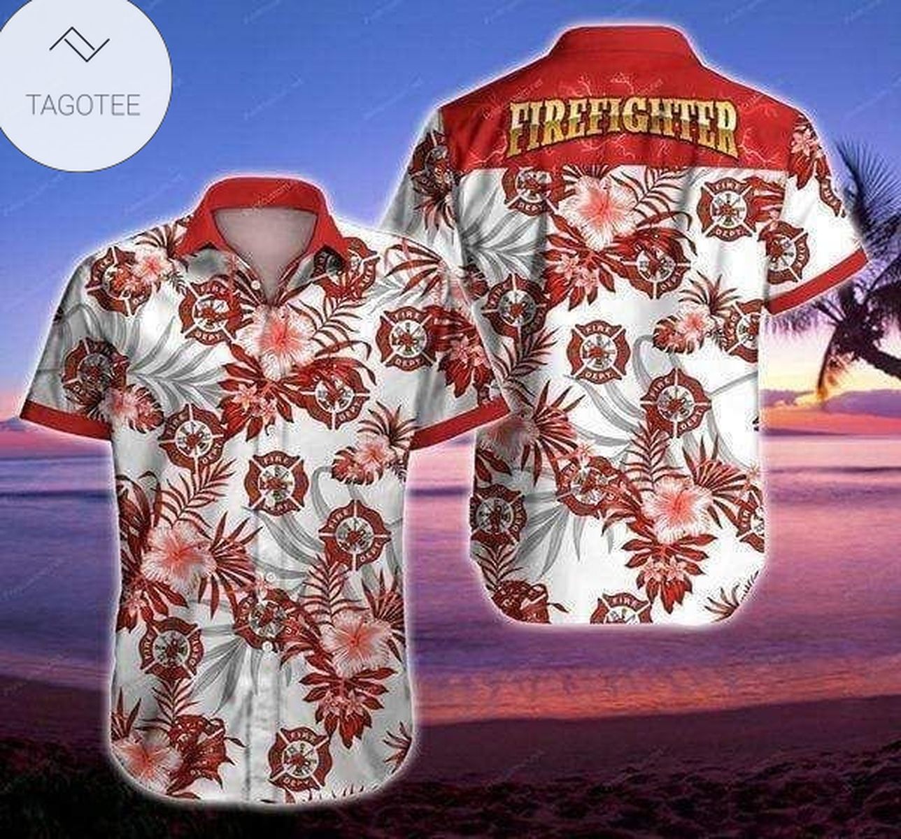 Firefighter Where My Hose At Hawaiian Graphic Print Short Sleeve Hawaiian Casual Shirt