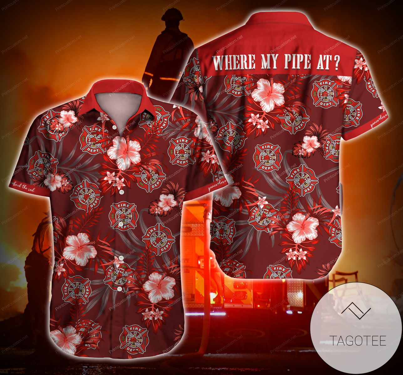 Firefighter Teamwork Make The Dream Work Memorial Day Gift For Men And Women Graphic Print Short Sleeve Hawaiian Casual Shirt