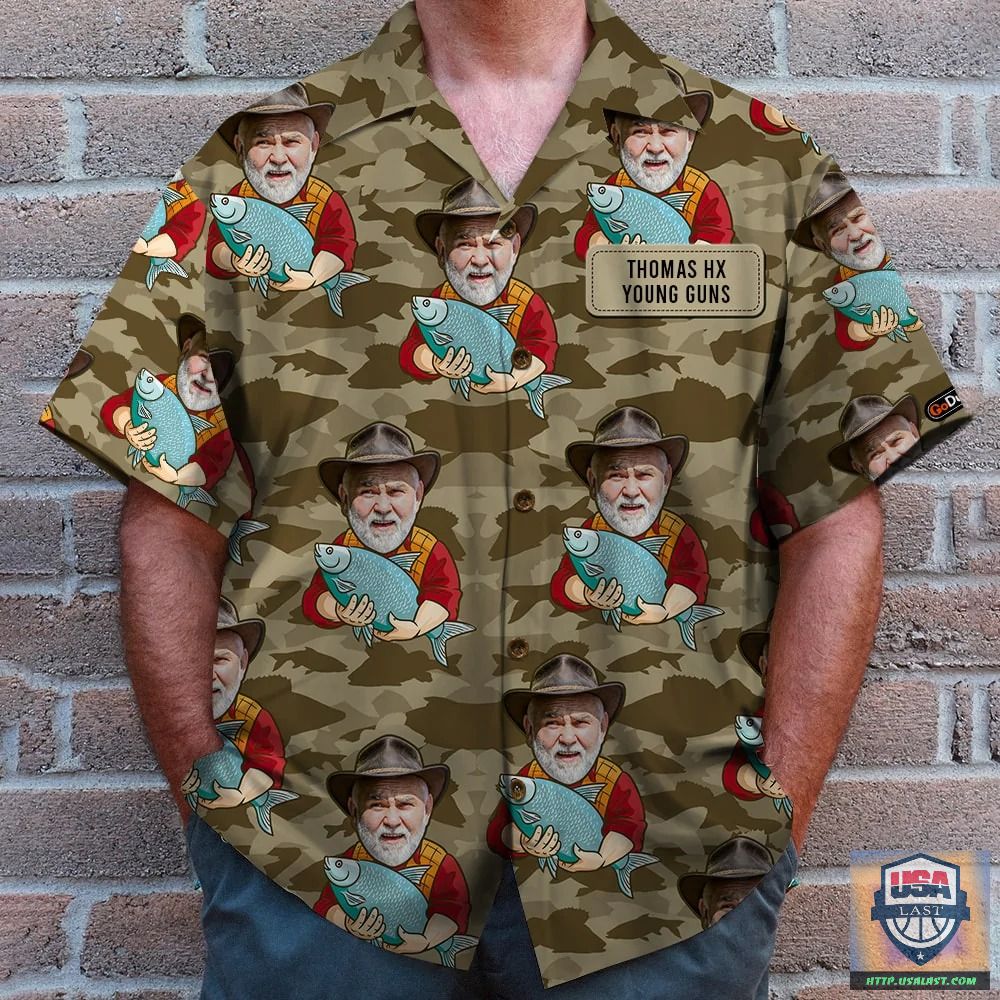 Fishing Custom Face Photos Hawaiian Shirt Beach Short