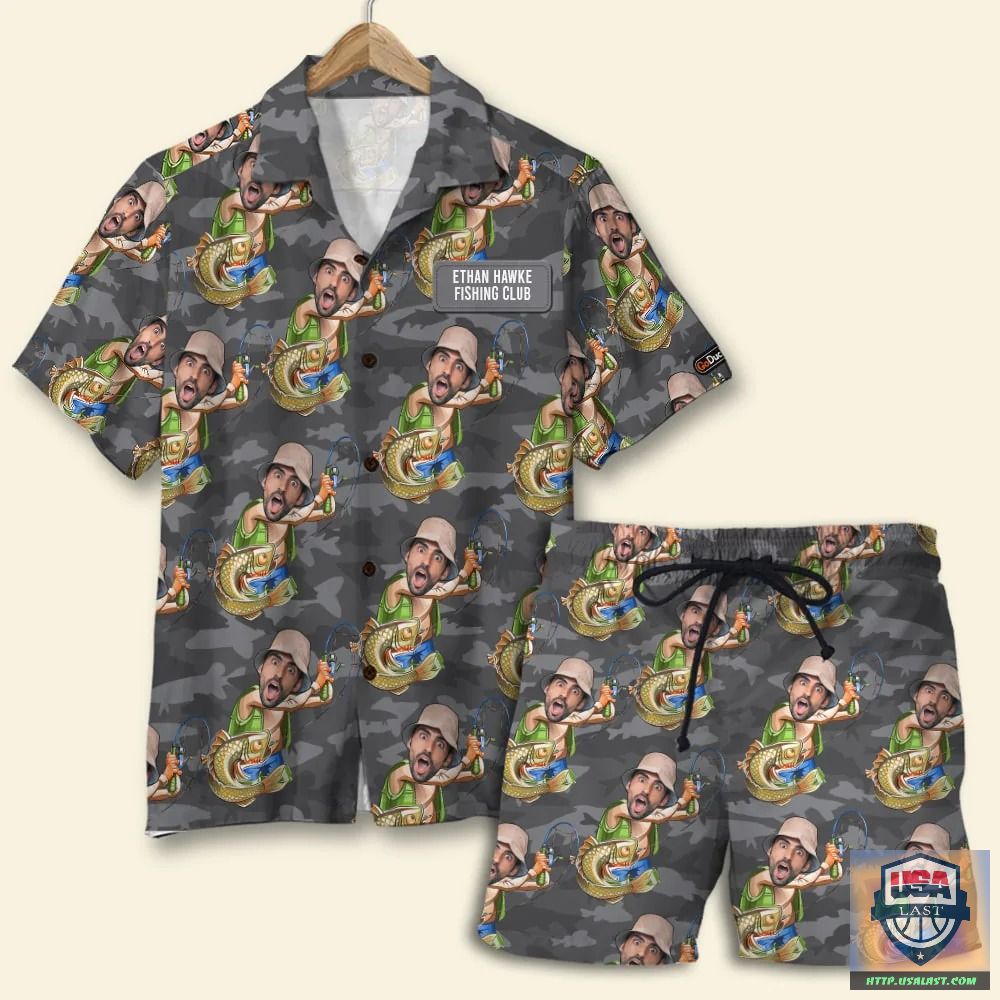 Fishing Custom Face Photos Hawaiian Shirt Beach Short Style 2