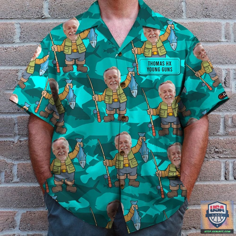 Fishing Custom Face Photos Hawaiian Shirt Beach Short