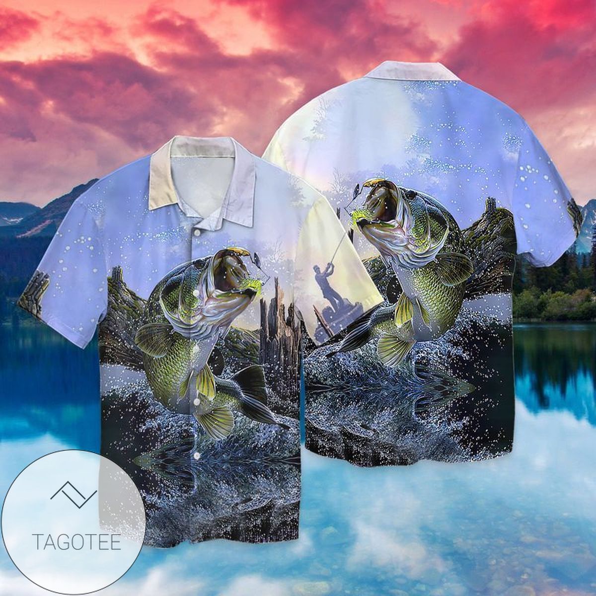 Fishing Hawaii Shirt Fishing By The Lake Hawaiian Aloha Shirt