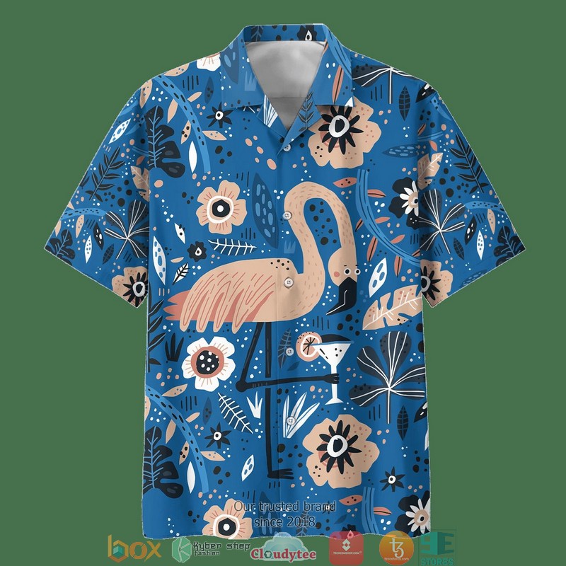 Flamingo Blue Hawaiian Shirt