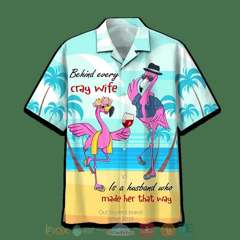 Flamingo Color white Hawaiian Shirt