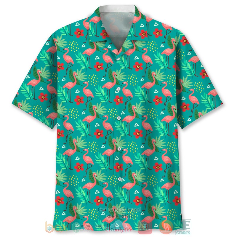 Flamingo Blue Hawaiian Shirt