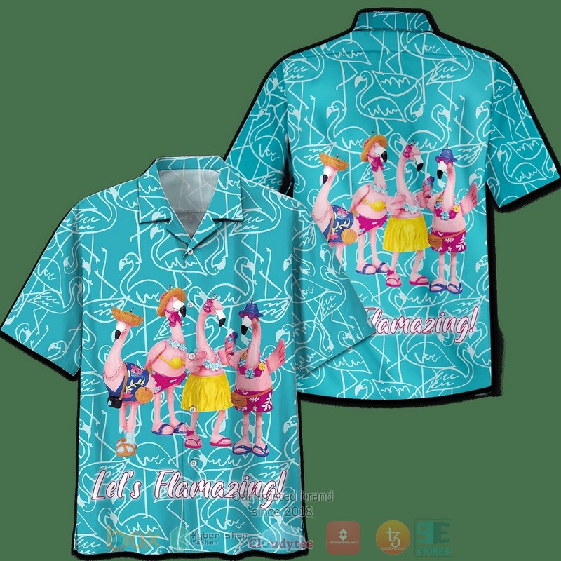 Flamingo Hello Summer Short Sleeve Hawaiian shirt