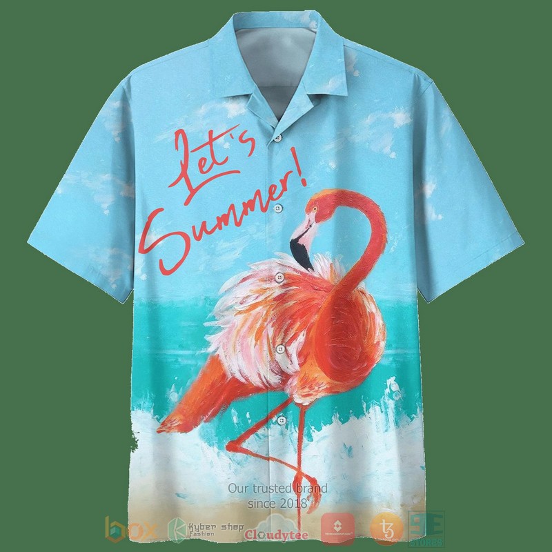 Flamingo In A World Where You Can Be Anything BeKind Short Sleeve Hawaiian shirt