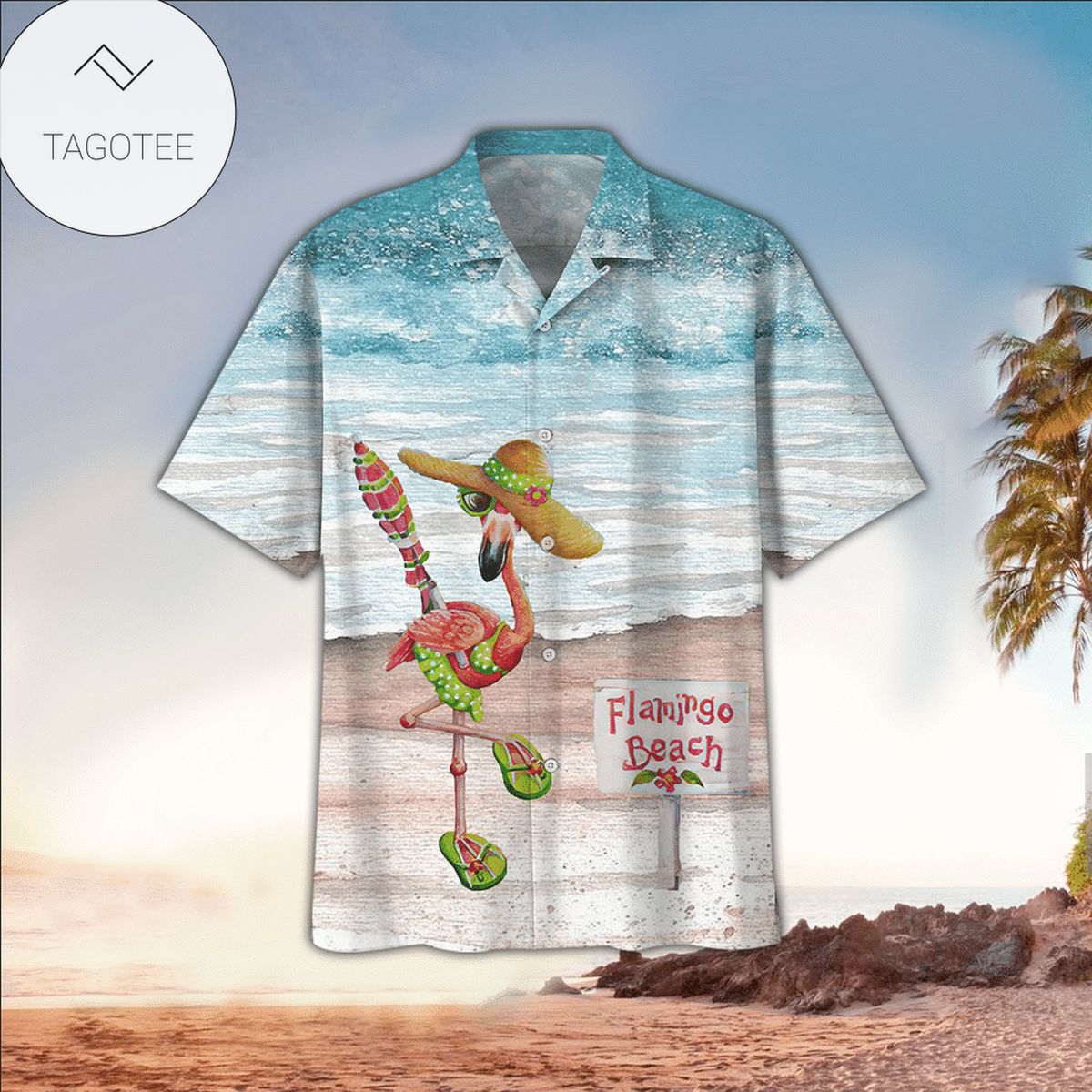 Flamingo Sandy Joe And Salty Lips Hawaiian Shirt