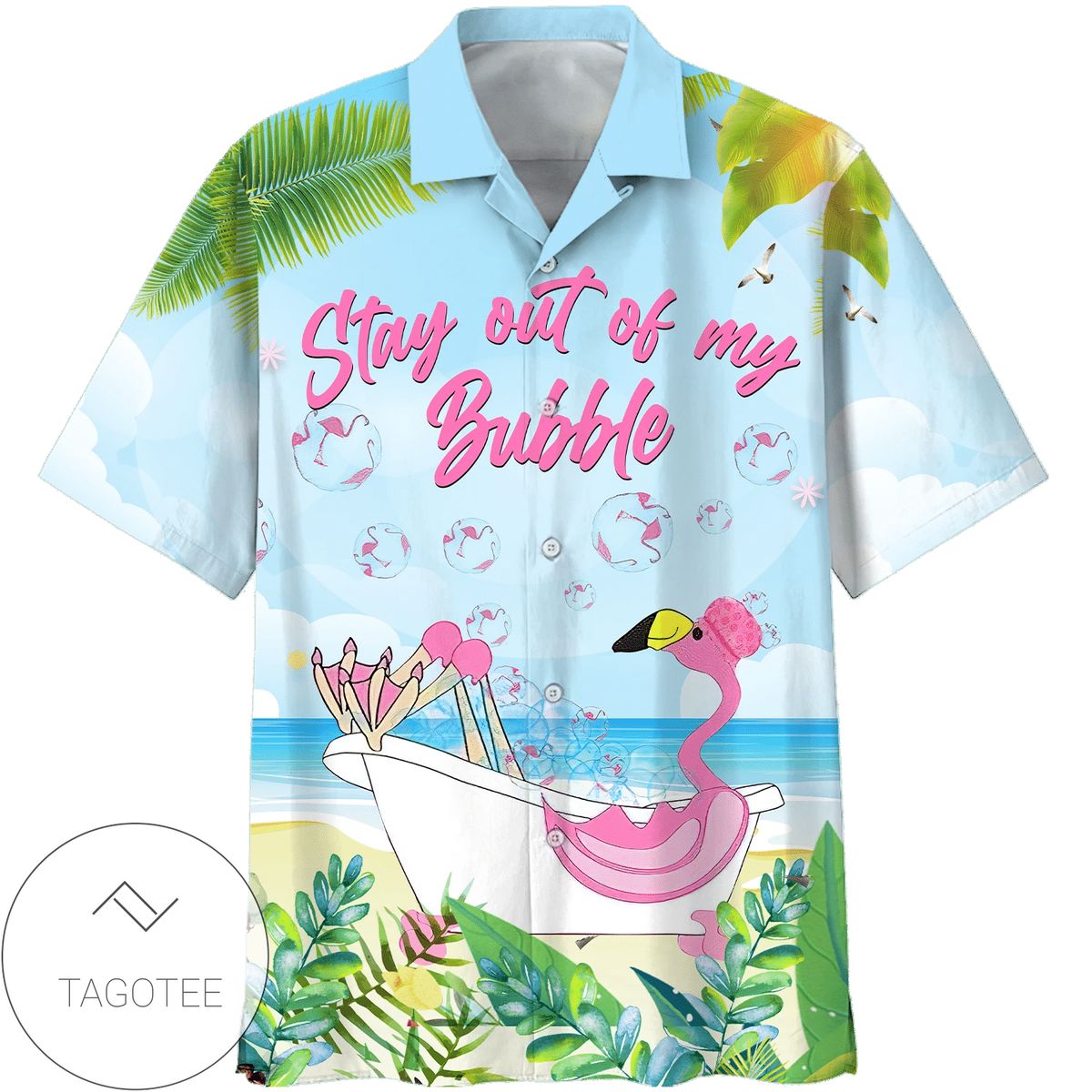 Flamingo Tropical Aloha Shirt Tropical Forest Hawaiian Shirt