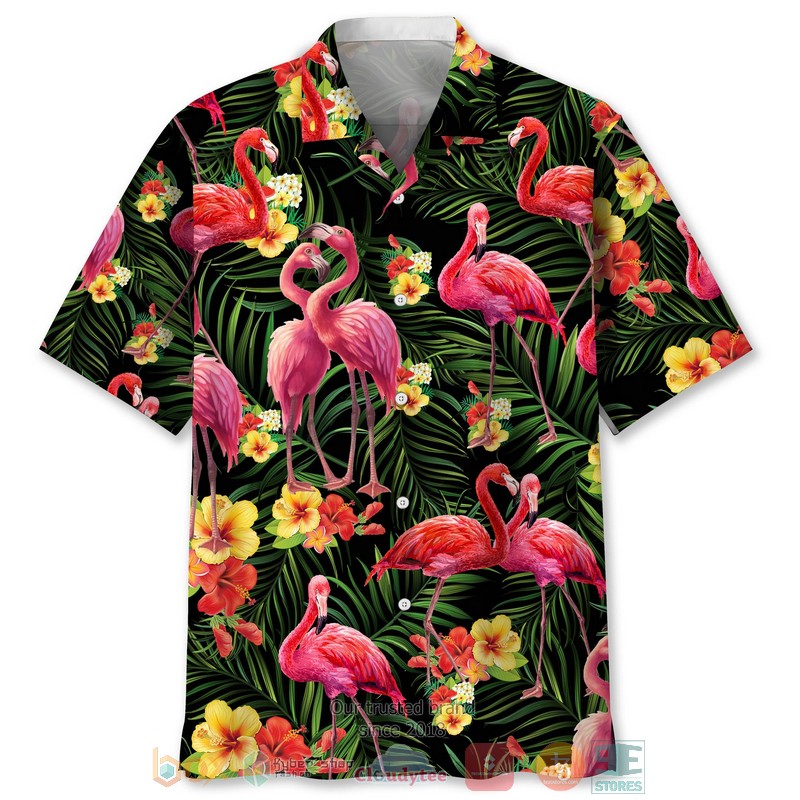 Flamingo Texas USA Flag Hawaiian Shirt