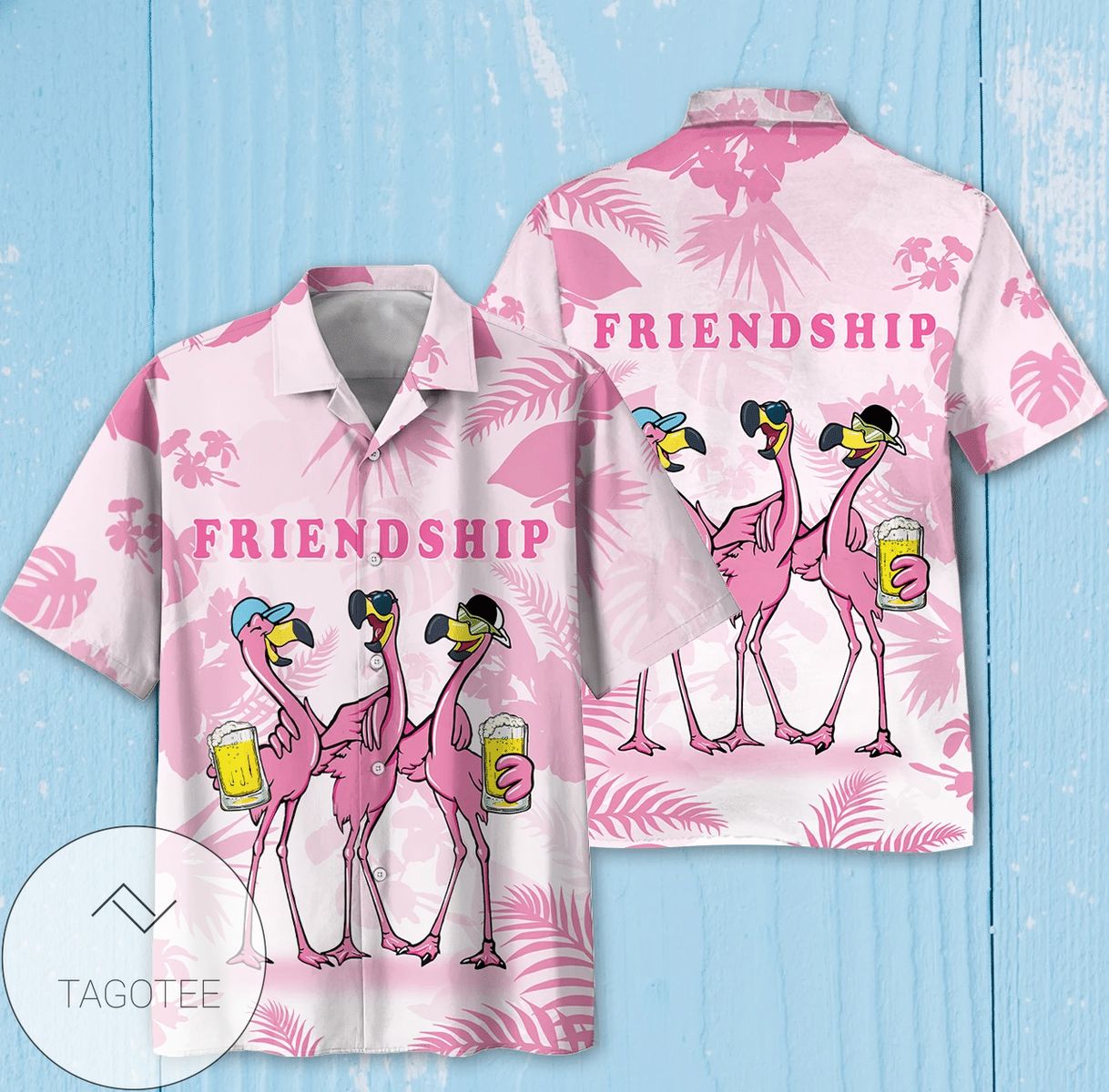 Flamingo With Pineapple For men And Women Graphic Print Short Sleeve Hawaiian Casual Shirt