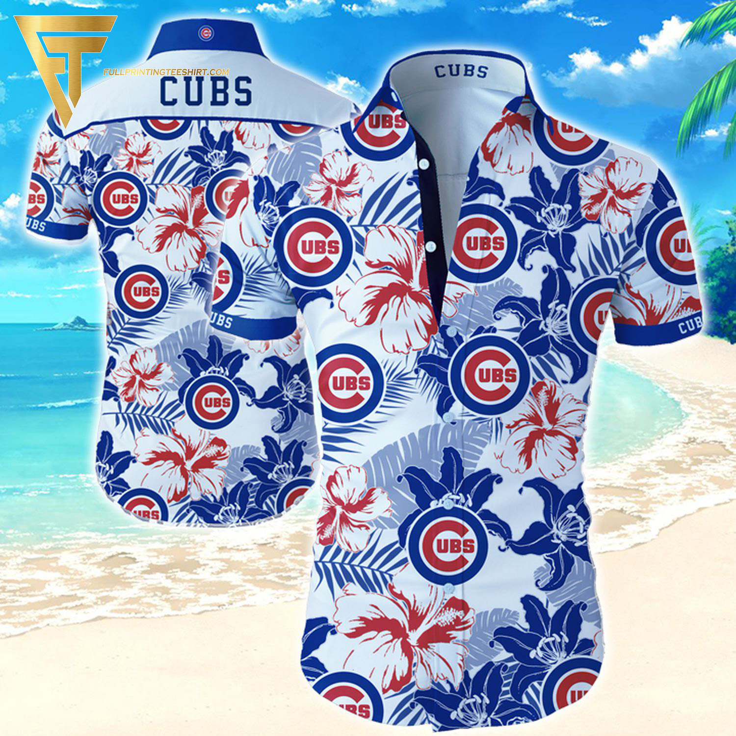 Floral Chicago Cubs Baseball Team Summer Hawaiian Shirt