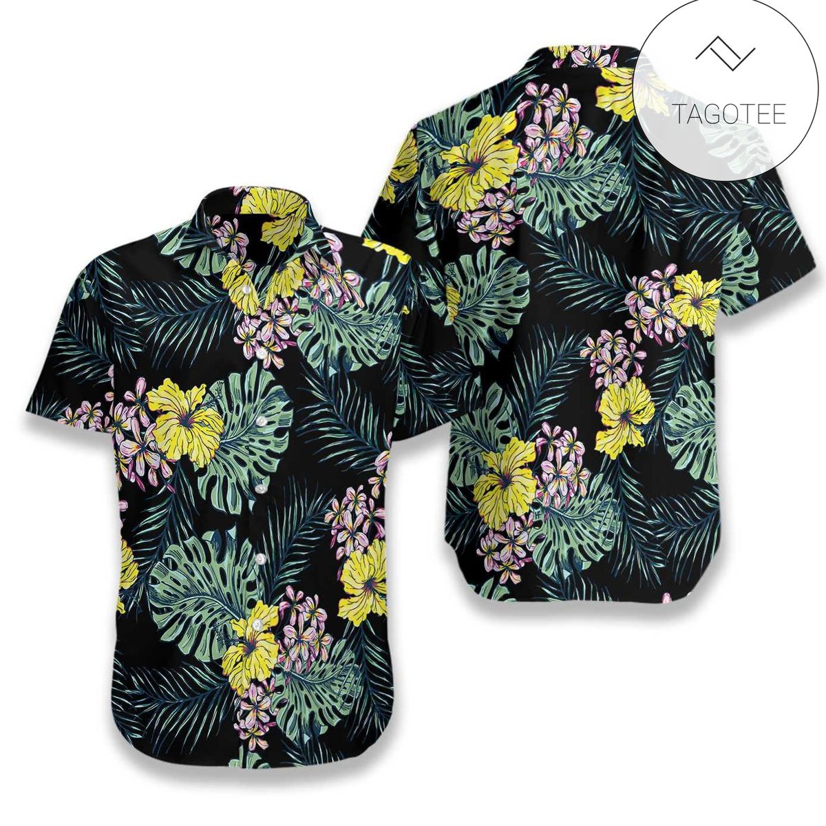 Floral Funny Skull Wearing Sun Glasses Tropical 3D Print Polyester Hawaiian Shirt