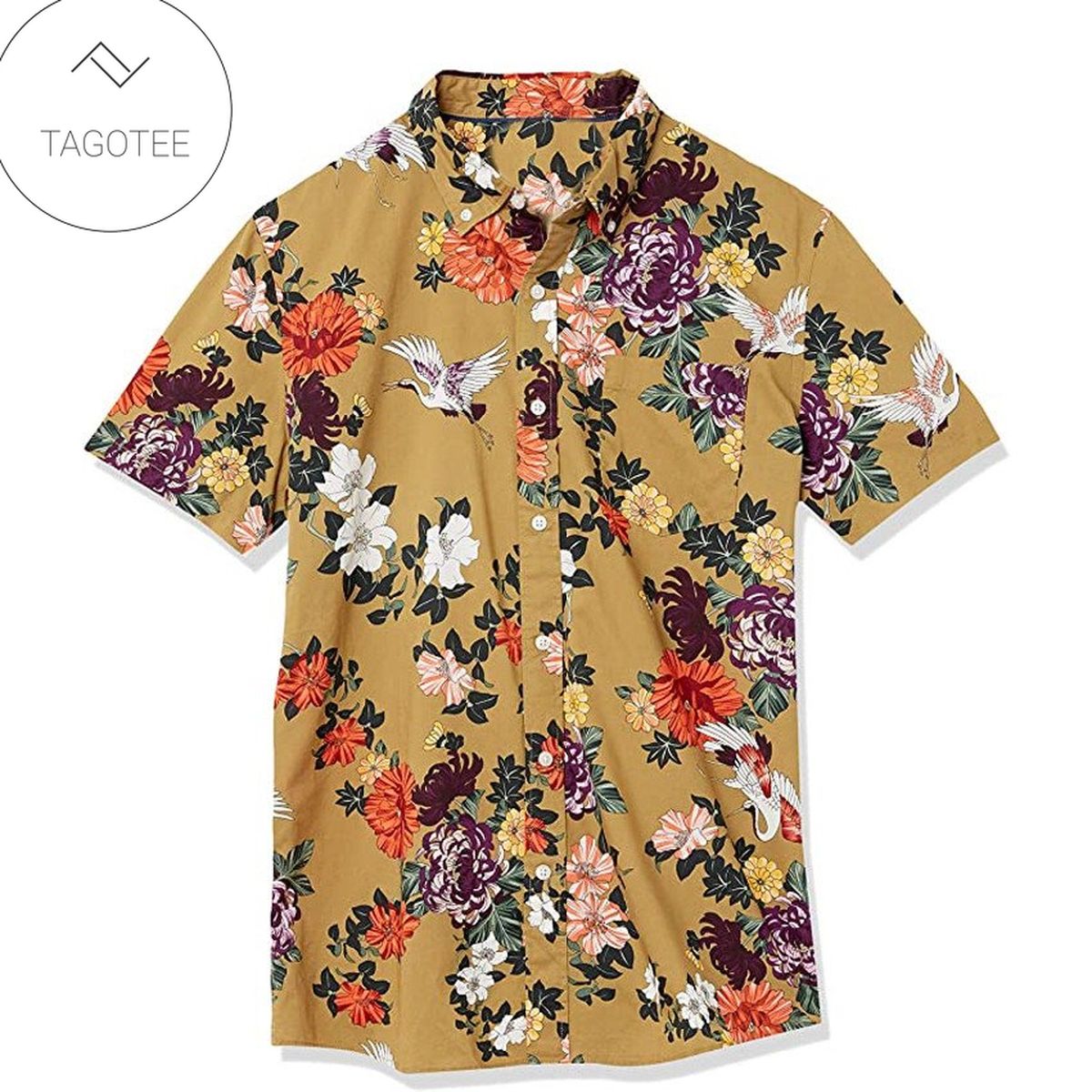 Floral Hawaiian Shirt Floral Leaves Aloha Shirt