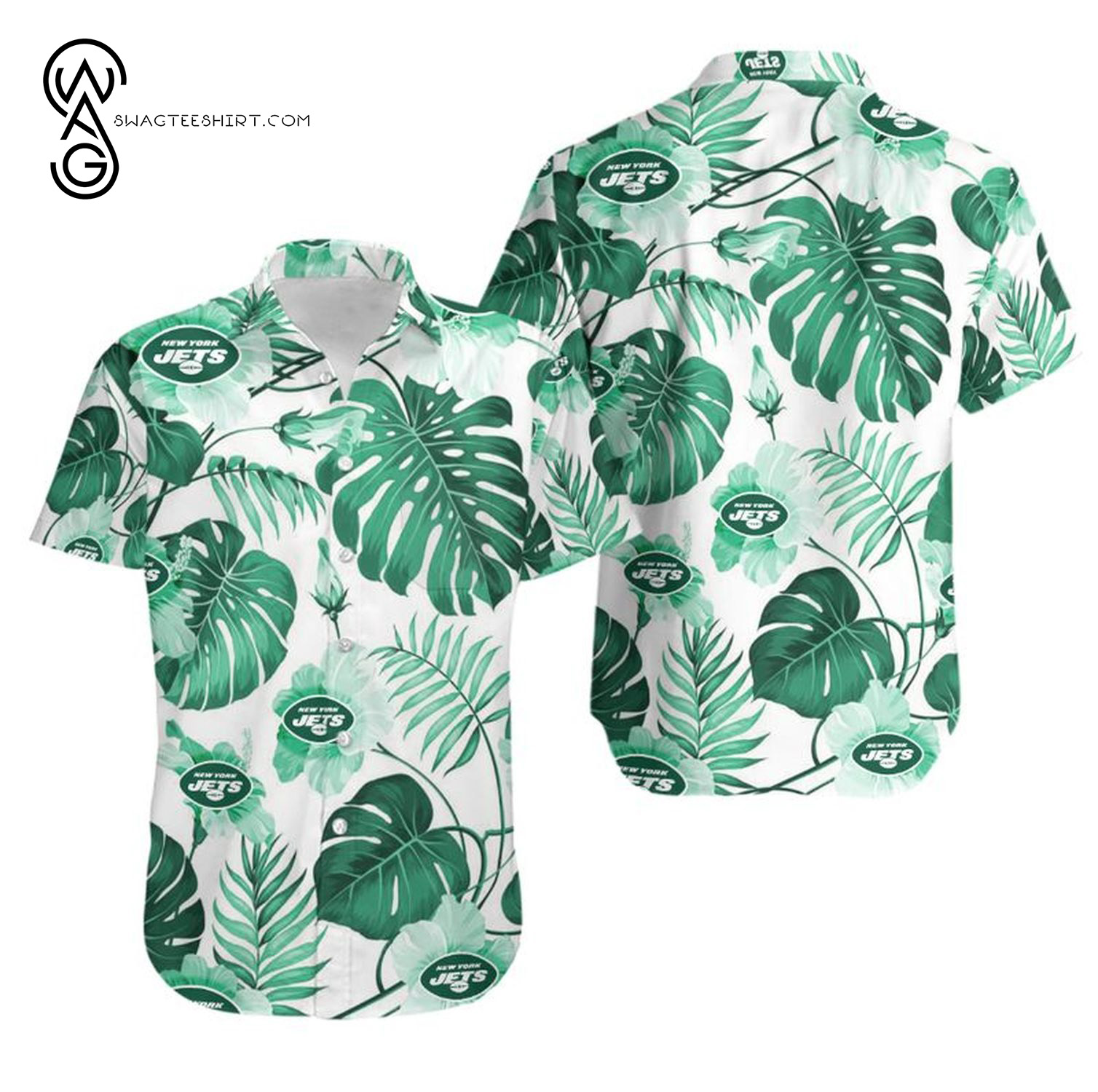 Floral New York Jets All Over Print Hawaiian Shirt And Beach Shorts