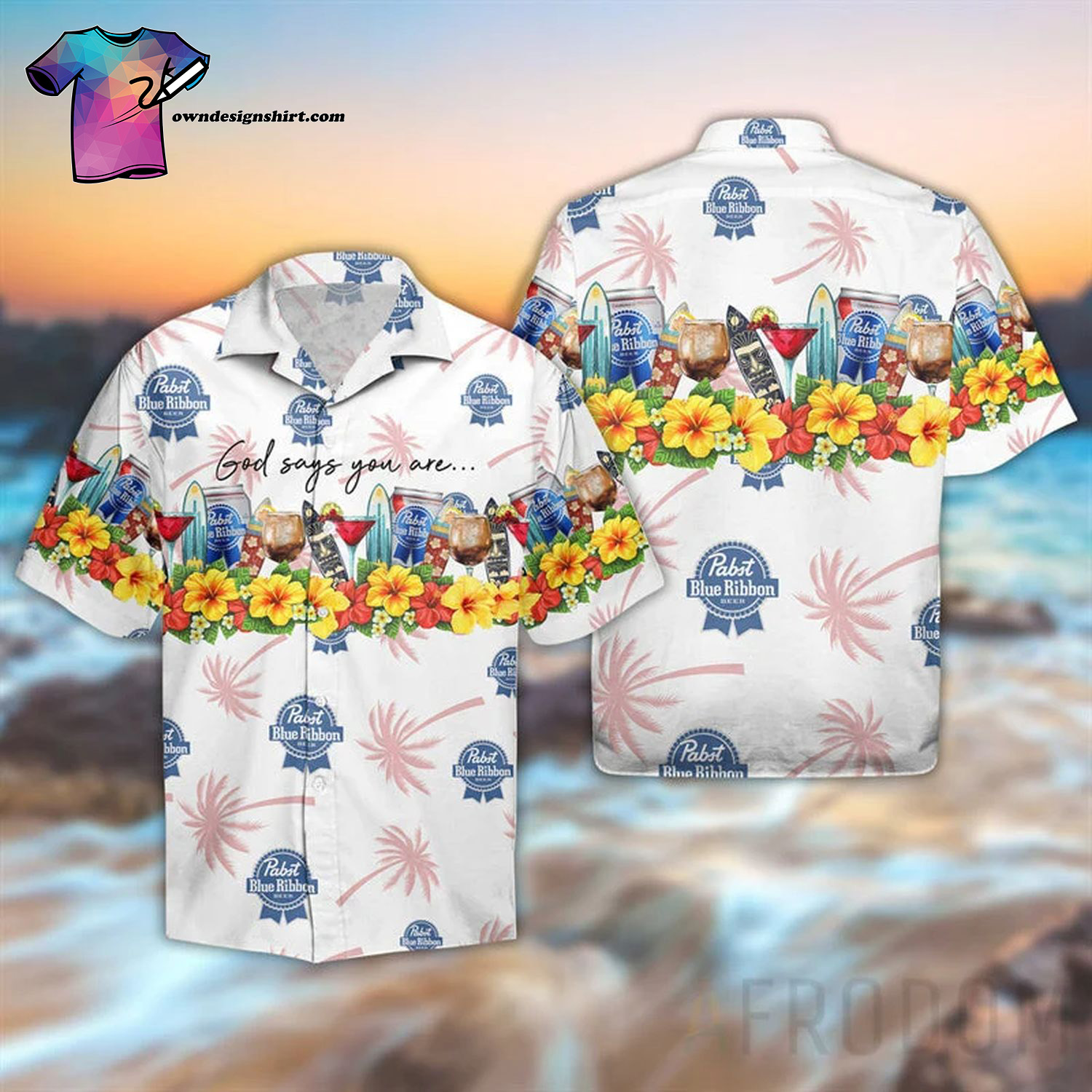 Floral Pabst Blue Ribbon Summer Outfits Hawaiian Shirt