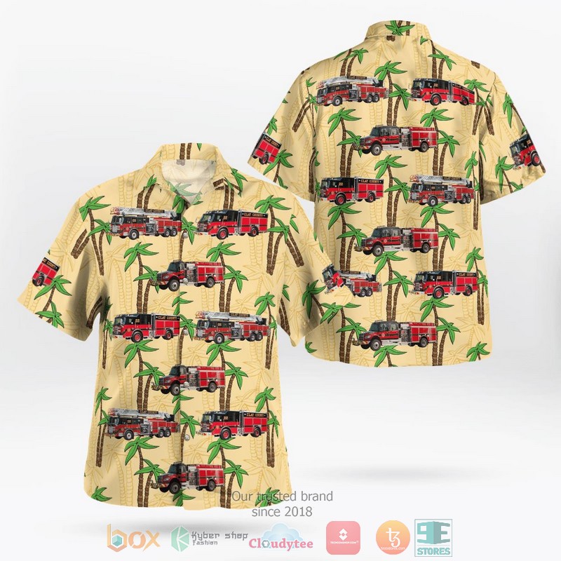 Florida Clay County Fire Rescue 4th Of July Hawaiian Shirt