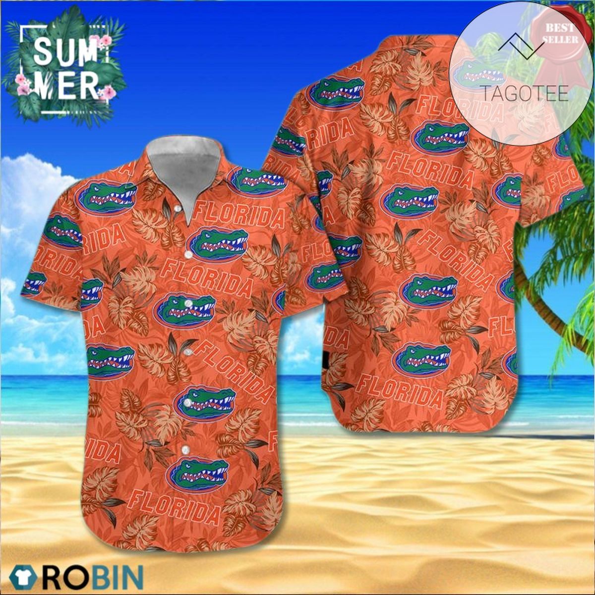 Florida Gators Ncaa Mens Hawaiian Button Up Shirt