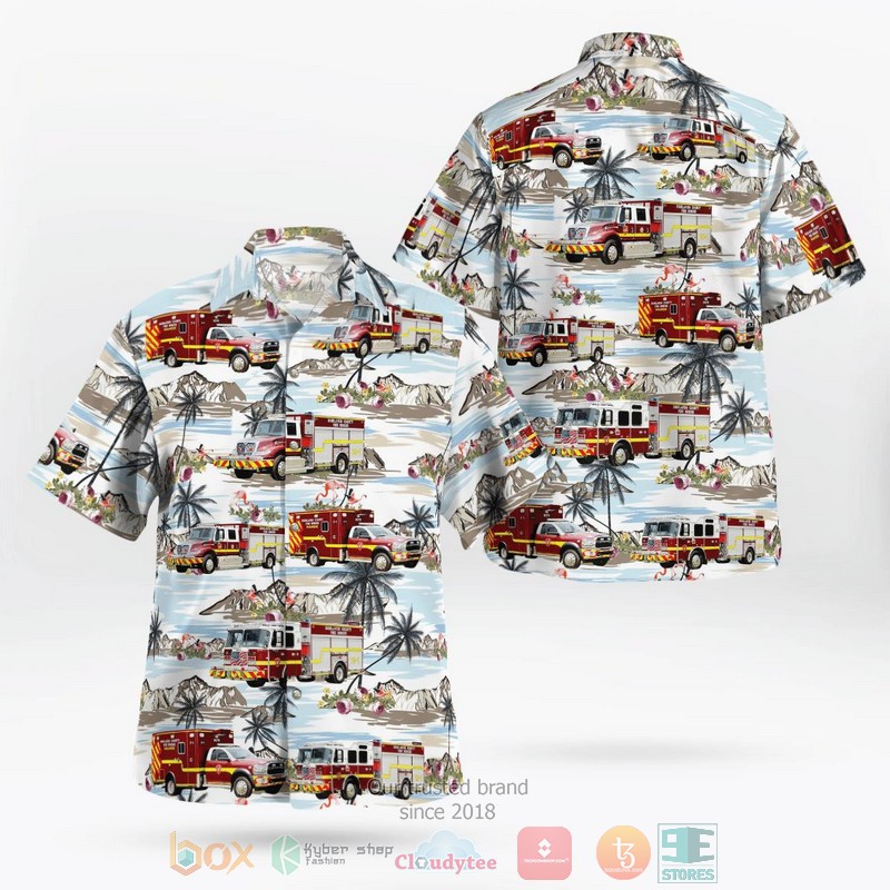 Florida Hallendale Beach Fire Rescue Station No.7 Hawaiian shirt