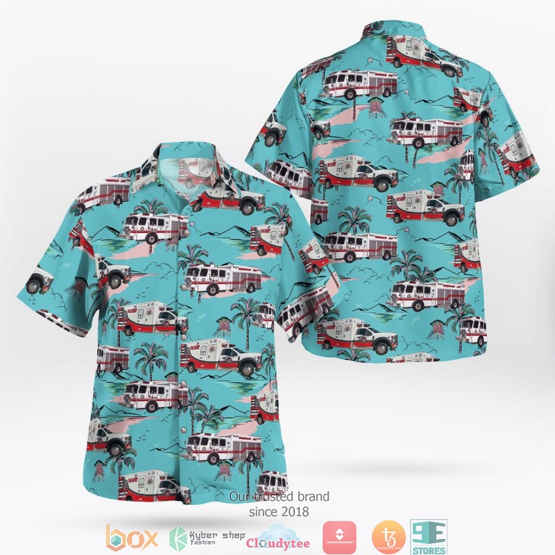 Florida Palm Harbor Fire Rescue Hawaiian Shirt