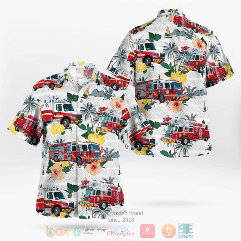 Florida Polk County Fire Rescue Hazardous Materials HazMat Team Hawaiian Shirt